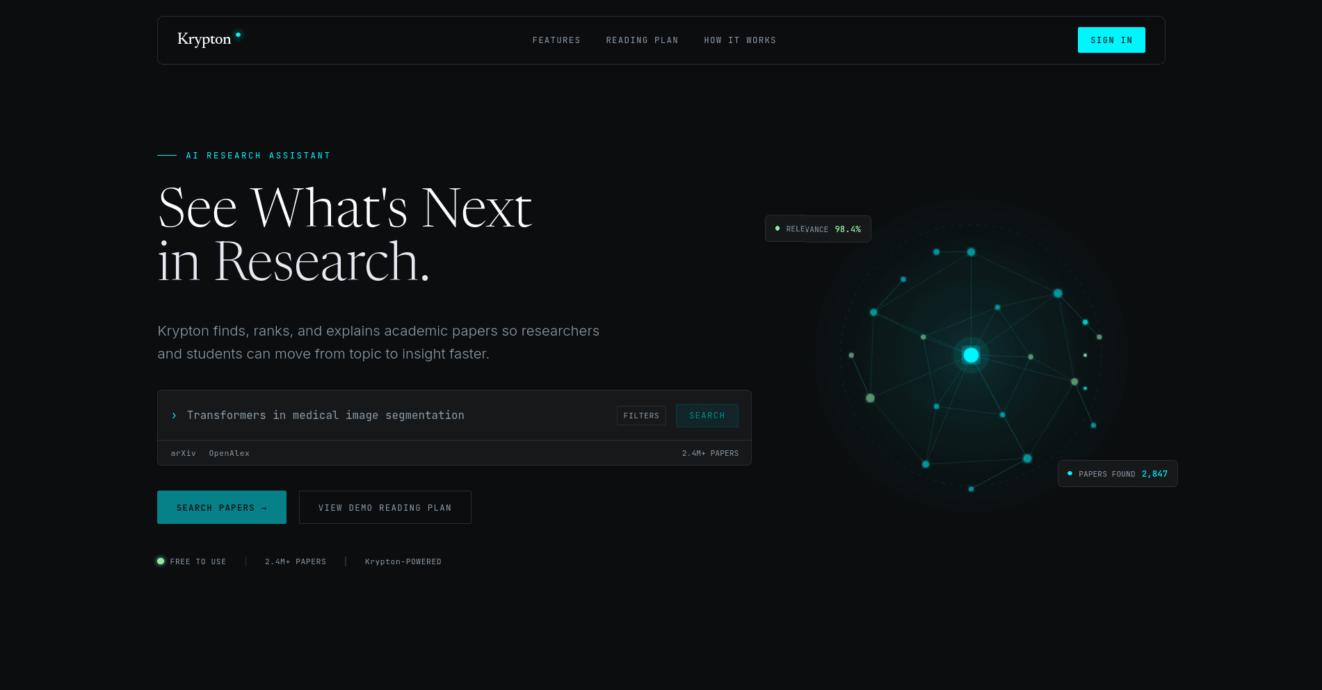 Krypton interactive showcase screen 1